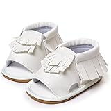 Elevin(TM) Summer Baby Girls Tassel Sandals Toddler Princess First Walkers Shoes (13, White) by Elev