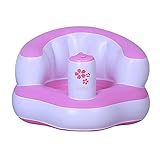 Aregaga ふかふかベビーチェア バスチェア ヘッドレスト付き 幼児用 椅子 ポンプアップ (ピンク)