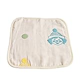 MRZD　ベビーハンカチ　ガーゼハンカチ　６重ガーゼ　フェイスタオル　赤ちゃんタオル　新生児ハンカチ　綿タオル　柔らかい肌触り 細菌防止　ループ付き　洗濯可　五枚セット (一枚)