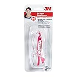 3M Flat Temple Safety Eyewear, White/Pink Frame, Clear/Scratch Resistant Lens, 1/Pack by 3M