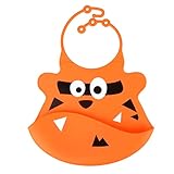 OFTENから出品　ソフトスタイビブ 　ポケット付きランチスタイ　ベビー、子供用　食事エプロン防水くるくるエプロン　様々な可愛いデザインスタイビブ (虎（オレンジ）)