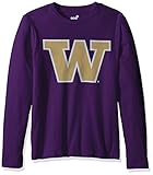 NCAA Washington Huskies PrimaryロゴRP長袖Tシャツ、スモール( 8 )、Regalパープル