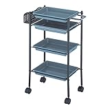 トレーワゴン グレー [ エステワゴン ネイルワゴン キッチンワゴン マルチワゴン サイドワゴン キャスター付き 収納 業務用 サロン ワゴン ラック ]◆