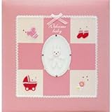 『出産祝 ベビーギフト プレゼント お祝い 内祝などに人気の商品』　　フエルアルバム　ウェルカムベビー　アルバム　ピンク
