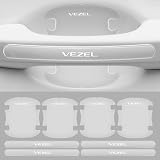 Vezel ドアハンドルプロテクター 全シリーズ適用 車用パーツ ドアハンドル保護 傷防止 外装パーツ シール ステッカー カバー 専用ロゴ入り 簡単取り付け 8個セット (透明タイプ)