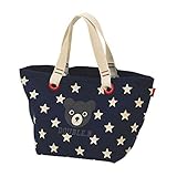 mikihouse Double_B(ミキハウスダブルB)ブラックベア＆星柄のミニトートバッグ －－－,紺（03）