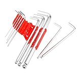 9本組 セット 高品質 ボールポイント ロング 六角棒レンチ セミロングタイプ L型