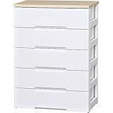 プラスチックチェスト ホワイト 5段 幅73cm 2個セット HG-725R