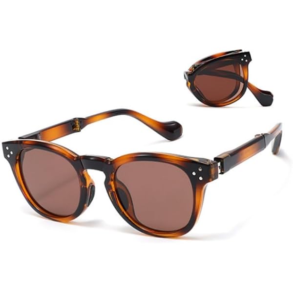 Amazon | Persol ブラウンレザー折りたたみサングラスケース + eSHADES