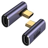 AuviPal 90度直角USB Cオス→USB Cメスアダプター 2個パック 40Gbps USB Type C Thunderbolt 4/3エクステンダー MacBook Pro、iMac、iPad Pro、タブレット、携帯電話、その他のType Cデバイス用