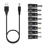 YACHUN USB 電源ケーブル 変換プラグ付き 5.5x2.1mm 1m 5V1A DC充電コード アダプタ 8 in 1 扇風機 PSP ソーラーパネル ーなど対応用 3.5 * 1.35mm、 4.0 * 1.7mm 、 4.8 * 1.7mm 、5.5 * 1.7mm、5.5 * 2.1mm 、5.5 * 2.5mm、6.3 * 3.0mm、 6.5 * 4.4mm コネクタアダプタ