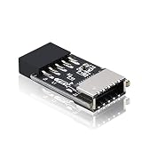 EZDIY-FAB USB 2.0 内部ヘッダー (9 ピン) から USB 3.1/3.2 Type-C (20 ピン) A-Key フロント パネル 180 度 アダプター、Type-E 拡張ポート フロントパネル PCケース用