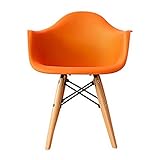 快適ホームズ キッズイームズチェア Bタイプ 肘付 オレンジ EA-006OR