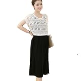 授乳服 ワンピース マタニティウェア ロングワンピース レース Tシャツ セット 春 夏 妊婦 (Ｌ)