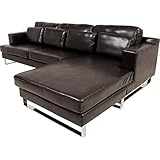 ソファ ソファー カウチソファ 3人掛け スチール脚 ポケットコイル レザー プレミアムブラウン