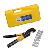 BETOOLL 10 Ton Hydraulic Wire Terminal Crimper Battery Cable Lug Crimping Tool With 9 Dies [並行輸入品]