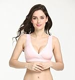 (アクアランド) AQUALAND マタニティブラ ブラジャー クロスオープン ナイトブラ 授乳 産後 産前 妊婦 コットン ママのためのリラックスブラジャー (Ｍサイズ, ピンク)