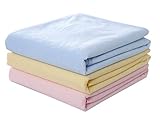 【3枚セット】ブラウンズハーベスト 防水おねしょシーツ 100cm×200㎝ シングルサイズ ずれ防止ゴム付き 3枚セット（イエロー・ブルー・ピンク）