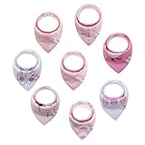 スタイ ビブ ベビー 花柄 三角 バンダナ 柔らかい おしゃれ スナップ よだれかけ 男女兼用 出産祝い 贈り物 8枚セット (Gセット)