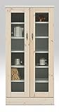 日本製 カントリー風 キャビネット 幅60cm 高さ120cm 完成品 (ホワイト)
