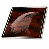 3drose CT _ 13053 _ 1プロファイルof an Eagle 3dフォレストセラミックタイルの、4インチ