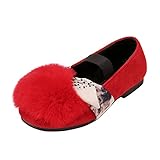 子供シューズ Hosam 女の子靴 モカシン カジュアル ガルズシューズ モコモコシューズ　可愛い ふわふわ お洒落 迅速かつ簡単に脱ぎ履き 入園式 卒業式 卒園式 結婚式 入学式 (16.5cm, 