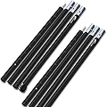 FIELDOOR アルミテントポール 【2本セット / ブラック】 4本連結 調節可能 240～280cm 大型タープ コットンテントにも対応 プッシュピン 伸縮 分割式 キャンプ