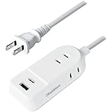 カシムラ 国内・海外両用電源タップ 100～240V入力対応 コード1m AC3 A/C 2P 2.4A 【ACコンセント3口合計1400W / USB2ポート 合計最大出力12W（5V2.4A） USB-A×1 USB Type-C×1】 NWM-