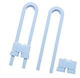 4pcsホワイト簡単インストールキャビネット安全ロックfor Baby子Childproof耐久性プラスチックロックのノブ、ハンドル