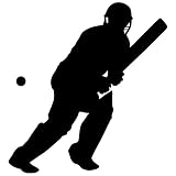 Cricket壁デカールステッカー8 – デカールステッカーと壁画子供少年少女の部屋、寝室。クリケットボールスポーツインド壁アートの装飾 – クリケットシルエット、ホーム装飾壁画 12 in. (11