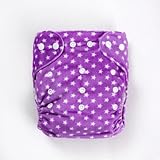 SUNNY BABY ワンサイズ布おむつカバー 起毛紫星柄