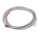 uxcell 熱電対 Kタイプ K型センサ 5M M6 0-400℃ センサ径 4.3mm シルバートーン 1個入り