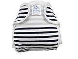 綿 ボーダー柄 おむつカバー 紺色 50cm