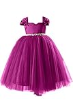 (アイビードレシング) Ivydressing 子供ドレス パーティードレス ウェディング フラワーガールドレス ジュニアドレス Aライン 多色 披露宴 発表会 演奏会-120-ローズレッド