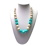 Lil' Jumbl Baby Teething Necklace | Organic Food Grade Silicone | BPA-Free (Turquoise) [並行輸入品]