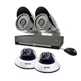 REVO America R44D2EB2E-5G 4-Channel 500GB DVR Surveillance System with 4 600TVL 80-Feet Night Vision