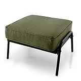 スツール 足置き オットマン 腰掛け スチール脚 スチール ファブリック レトロ モダン オリーブ