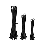Zip Ties , ulifestar Ultra Heavy Dutyセルフロックナイロンケーブルタイ、6インチ、8インチ、10インチ、300カウントinブラック Multi Sizes ブラック
