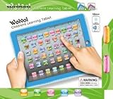 WolVol Childrens Learning Tablet (BLUE), Touch-Screen Lights and Sound (50 Keys 9in*7in) - Great Eng