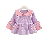 PAPA KIDS　ベビーキッズコート 子供トレンチコート 長袖 女の子 アウター子供服 結婚式 七五三 演奏会 可愛い (110cm, パープル)
