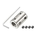 PATIKIL リジッドカップリング モーターシャフトジョイントコネクタ リジッドシャフトカプラー L22 x D14 8mm - 8mmボア ステンレス鋼 ねじ付 レンチ付 3Dプリンター用 シルバー 1個入り