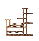 HCHWH ソリッドウッドフラワーシェルフ多層シェルフフロアプラント盆栽シェルフシンプルバルコニー屋内/屋外リビンググリーンシェルフフラワーシェルフ炭化された防食天然木環境保護