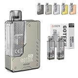 Aspire GOTEK PRO 電子タバコ 持ち運びシーシャ POD スターターキット 1500mAhバッテリー本体 4.5ML ゴーテック ポッド カートリッジ 0.8ohm コイル 【正規品】ニコチンなしタバコなし(ガンメタル+0.6POD) (チタン, キット+ポッド0.6ohm)