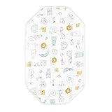 un doudou 防水 コットカバー 60×100cm 北欧アニマル オーガニックコットン 綿100% パイル地 吸水加工 裏面防水 四隅ゴム付き 3171-Q