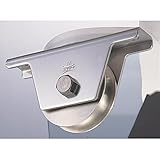 ヨコヅナ:ステンレス重量戸車 ステンレス枠 溝R車型 100mm JBS-1001