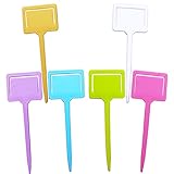 JpGdn 園芸用ラベル 纸を挟む 立型ラベル 盆栽タグ 全6色 カラフル 18cmx6.5cm 50枚入り