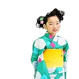 [ KIMONOMACHI ] 子供 浴衣セット「グリーン蝶」 110cm