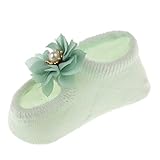 ノーブランド品 　全2サイズ6色　3ペア　かわいい　女の子　男の子　ベビー　レース　滑り止め　靴下　スリッパ　ソックス - 緑, S