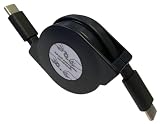 両引きタイプ 巻取り式 USB Type-C to Type-Cケーブル 1.0m PD60W 急速充電 データ転送 480Mbps USB2.0 軽量 コンパクト 温度センサー 静音 巻取り iPhone 16 / 16 Plus / 16 Pro / 16 Pro Max/スマートフォン/タブレット対応 (ブラック)