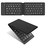 iClever Bluetoothキーボード 折りたたみ式 軽量 薄型 ワイヤレス ブルートゥース キーボードレザーカバー 財布型 充電式IOS/Android/Windows に対応 スマホ用 スタンド付 日本語説明書18月保証付き IC-BK06Lite